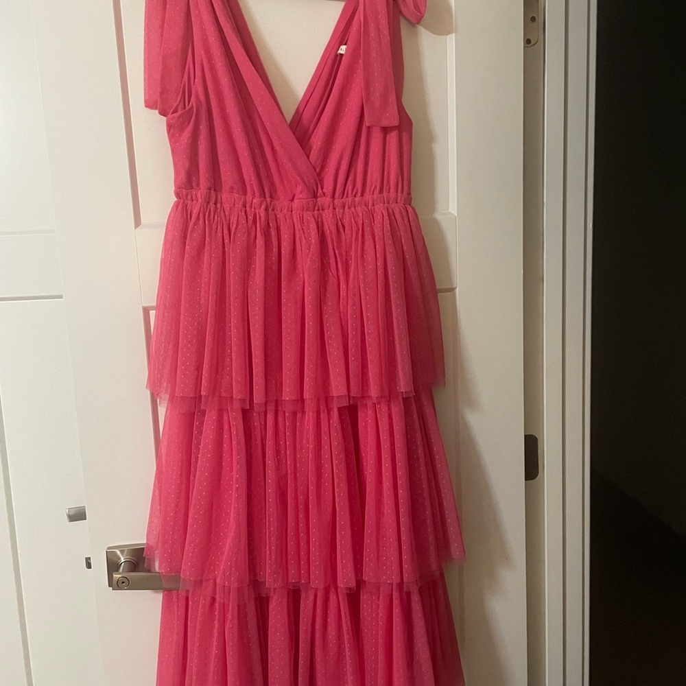 Baltic Born Bow Strap Ruffle Tiered Dress